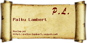 Palku Lambert névjegykártya